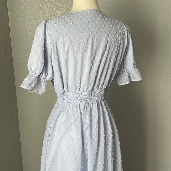 Tea n Rose Light Blue Textured Dress Sz small - Picture 3 of 6